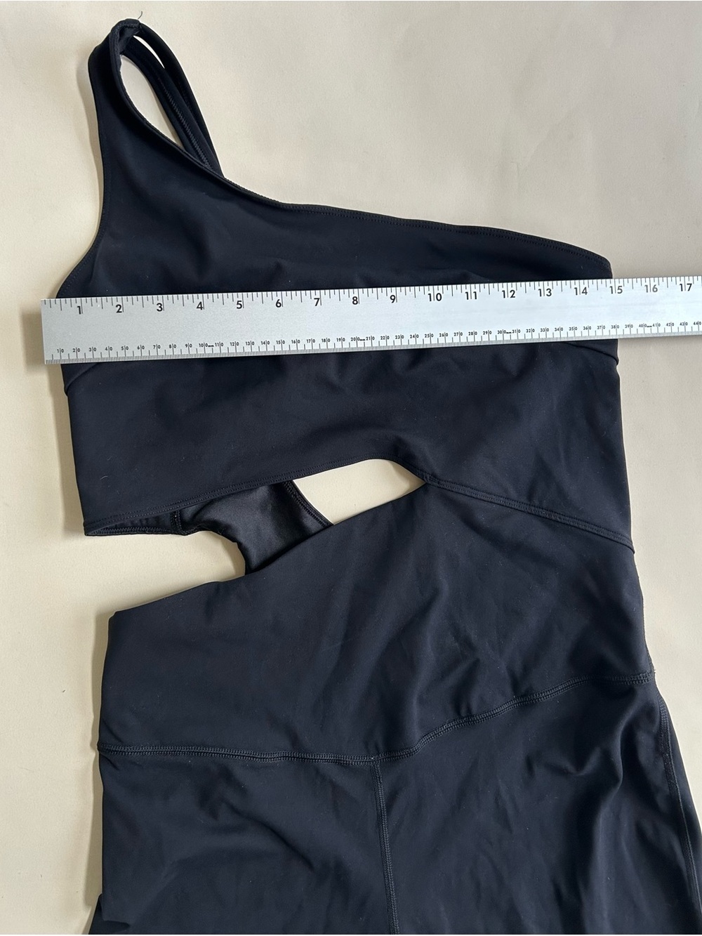 FP Movement by Free People Black One-Shoulder Cutout Jumpsuit Leggings size L - Picture 7 of 8
